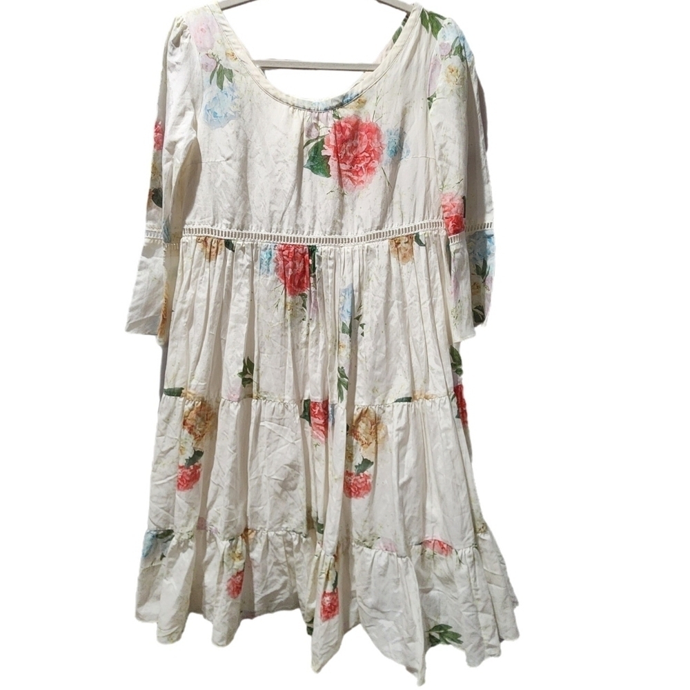 ATHENA PROCOPIOU Summer Bloom Frill Bell Sleeves Dress 1 NWT